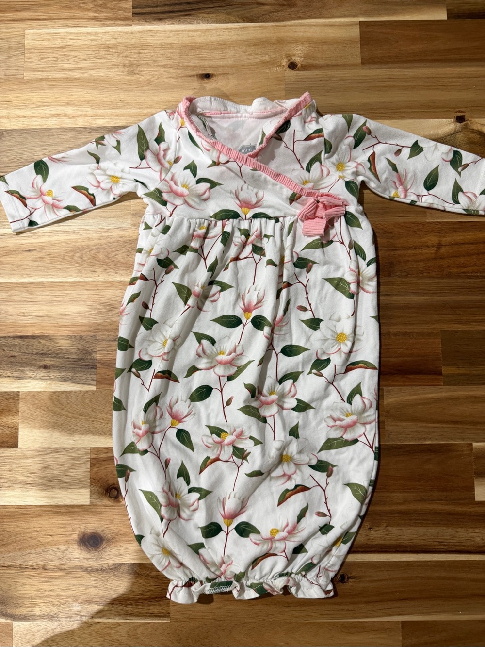 Mud Pie Floral Wrap Sleep Floral Gown size 0-3 months